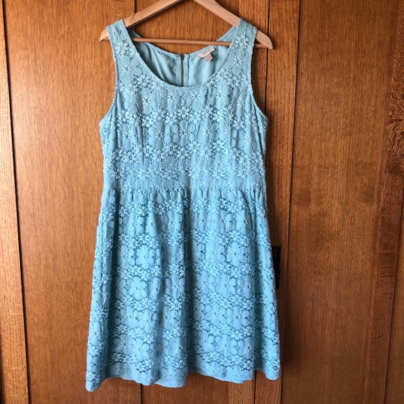 LOFT Dresses Loft Light Blue Lace Dress 4 Poshmark